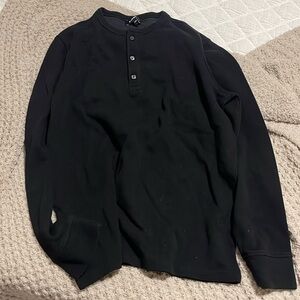 Express Henley Sweater | Black | L